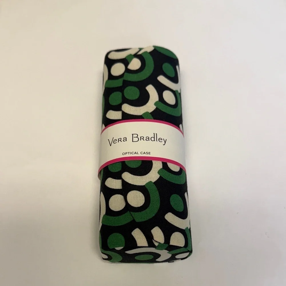 NWT Vera Bradley Imperial Tiles Black and Green Patterned Optical Case